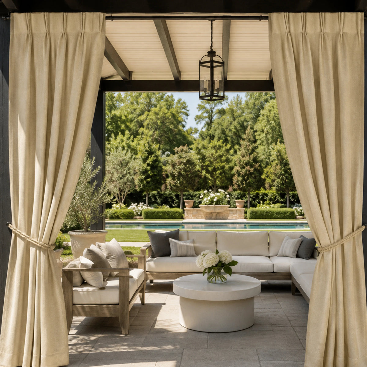 Sunbrella Canvas Antique Beige Curtain