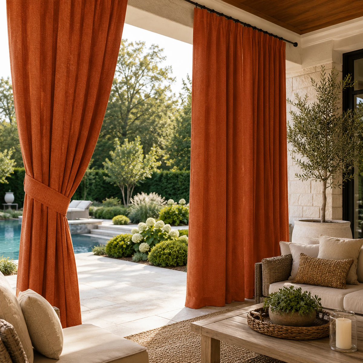 Sunbrella Canvas Rust Curtain