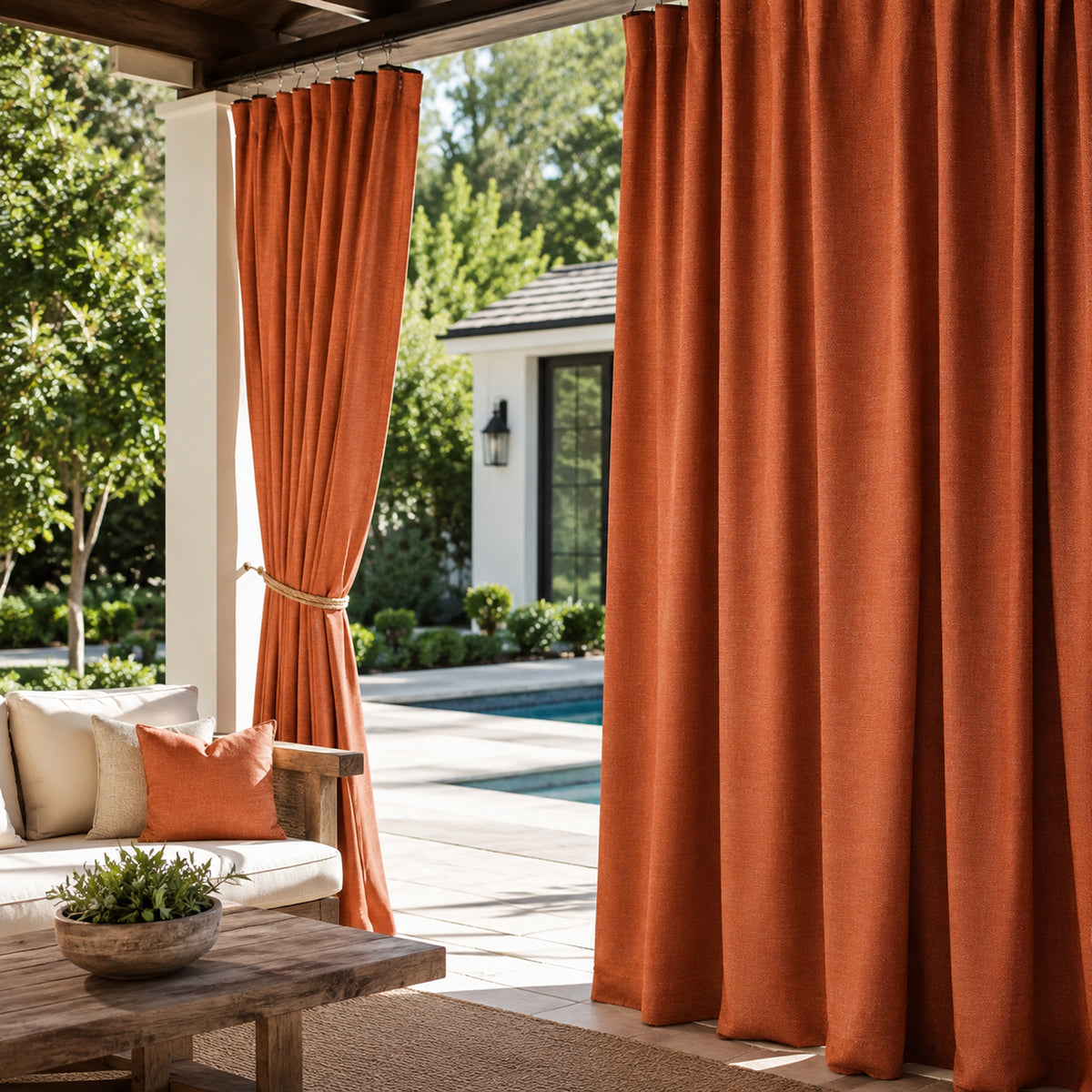 Sunbrella Cast Coral Curtain