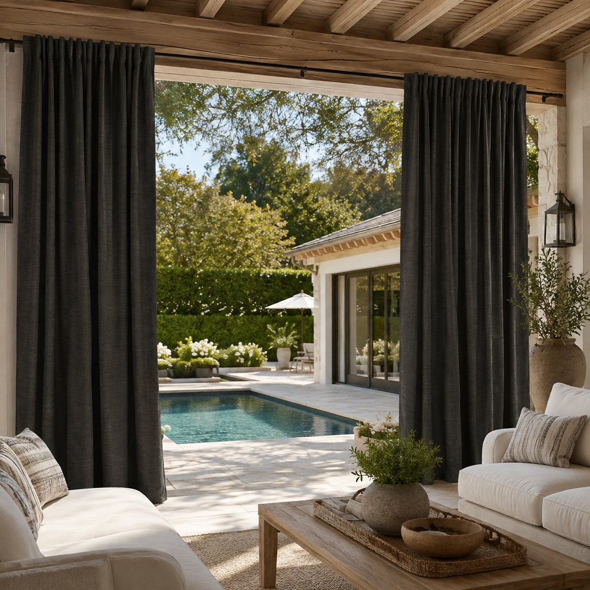 Sunbrella Canvas Coal Curtain