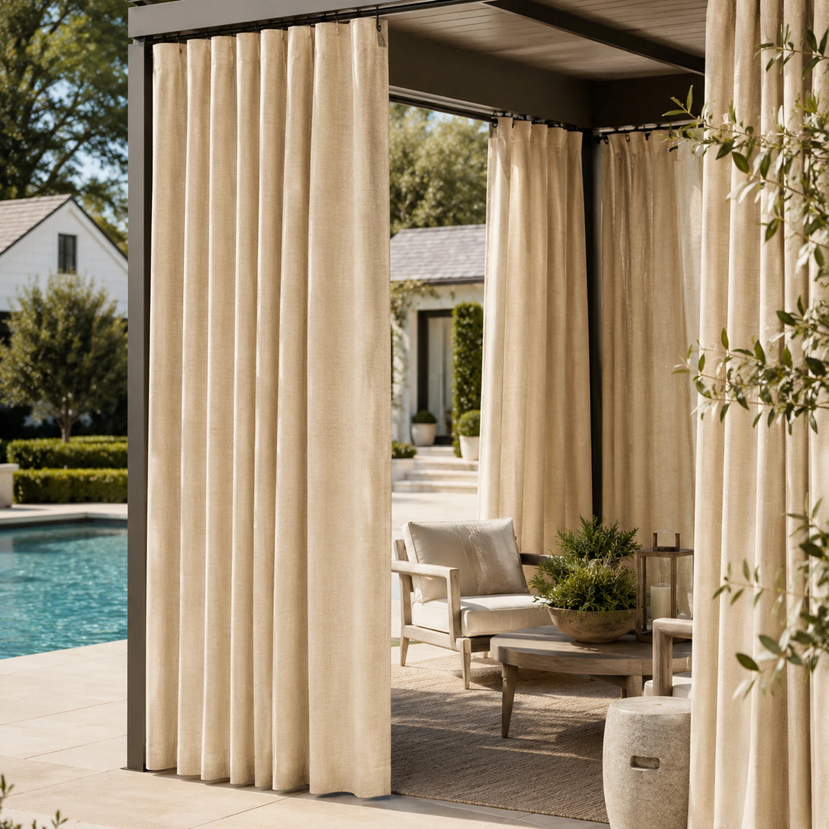 Sunbrella Canvas Flax Curtain