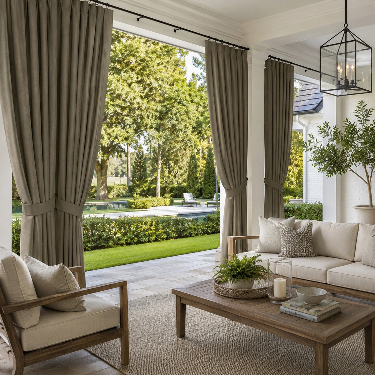 Sunbrella Canvas Taupe Curtain