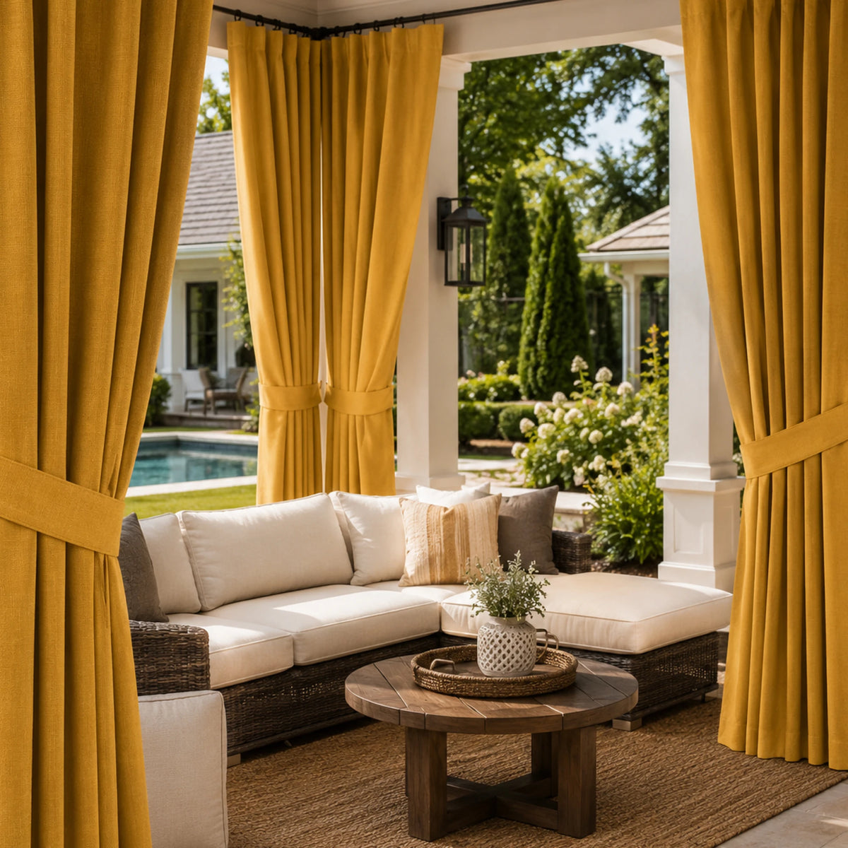 Sunbrella Canvas Mimosa Curtain