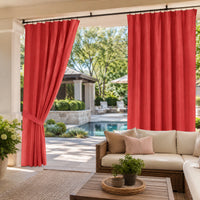 Sunbrella Canvas Logo Red Curtain