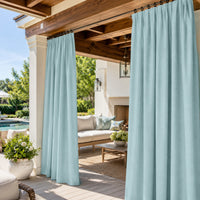Sunbrella Canvas Mineral Blue Curtain