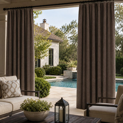 Sunbrella Canvas Mink Brown Curtain