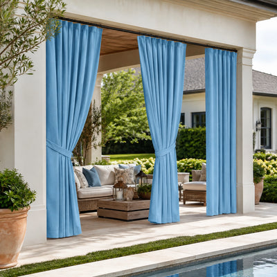 Sunbrella Canvas Sky Blue Curtain